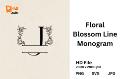 Floral Blossom Line Monogram Product Image 1