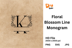 Floral Blossom Line Monogram Product Image 1
