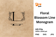 Floral Blossom Line Monogram Product Image 1