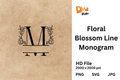Floral Blossom Line Monogram Product Image 1