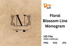 Floral Blossom Line Monogram Product Image 1