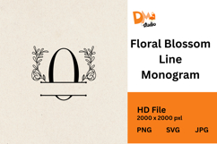 Floral Blossom Line Monogram Product Image 1