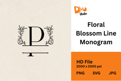 Floral Blossom Line Monogram Product Image 1