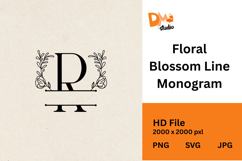 Floral Blossom Line Monogram Product Image 1
