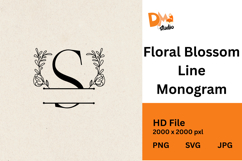 Floral Blossom Line Monogram Product Image 1