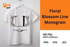 Floral Blossom Line Monogram Product Image 1