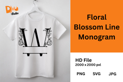 Floral Blossom Line Monogram Product Image 1