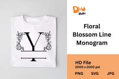 Floral Blossom Line Monogram Product Image 1