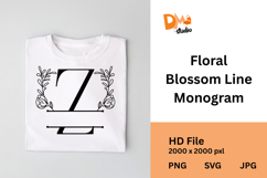 Floral Blossom Line Monogram Product Image 1