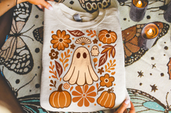 Halloween Ghost PNG, Fall PNG, Pumpkin PNG, Floral Fall Boho Product Image 3