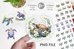 Floral Boho Sea Turtle Sticker Product Image 1