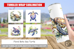 Floral Boho Sea Turtle Tumbler Product Image 1