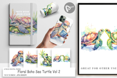 Floral Boho Sea Turtle Digital Paper Product Image 1