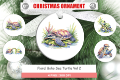 Floral Boho Sea Turtle Ornament Product Image 1