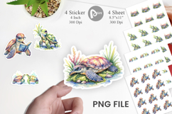 Floral Boho Sea Turtle Sticker Product Image 1
