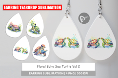 Floral Boho Sea Turtle Earring Product Image 1