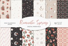 Romantic Spring digital paper pack, floral seamless pattern Product Image 1