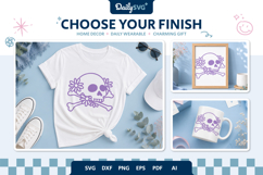Halloween Skull with Daisy Flower SVG Product Image 2