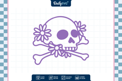 Halloween Skull with Daisy Flower SVG Product Image 3