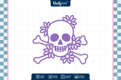 Halloween Skull with Daisy Flower SVG Product Image 3