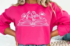 Floral Book SVG - Book With Flowers - Book Lover Reading PNG Product Image 3