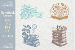 Floral Book SVG PNG Designs Product Image 1