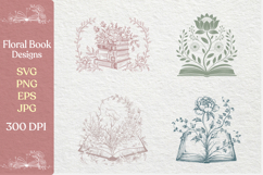 Floral Book SVG PNG Designs Product Image 1