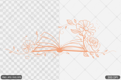 Floral Book PNG SVG | Book with Flowers Product Image 1
