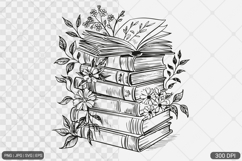 Floral Book SVG PNG | Book with Flowers Product Image 1