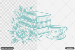 Floral Book PNG SVG | Book with Flowers Product Image 1
