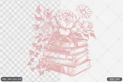 Floral Book PNG SVG | Book with Flowers Product Image 1
