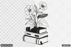 Floral Book SVG PNG | Book with Flowers Product Image 1