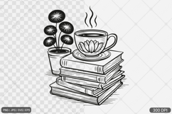 Floral Book SVG PNG | Book with Flowers Product Image 1