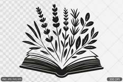Floral Book SVG PNG | Book with Flowers Product Image 1