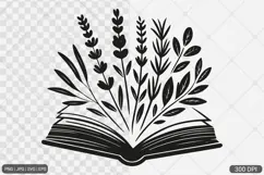 Floral Book SVG PNG | Book with Flowers Product Image 1