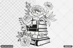 Floral Book SVG PNG | Book with Flowers Product Image 1
