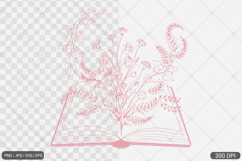 Floral Book PNG SVG | Book with Flowers Product Image 1