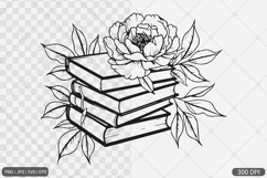 Floral Book SVG PNG | Book with Flowers Product Image 1