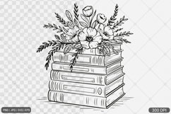 Floral Book SVG PNG | Book with Flowers Product Image 1