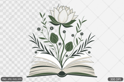 Floral Book PNG SVG | Book with Flowers Product Image 1