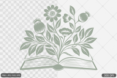 Floral Book PNG SVG | Book with Flowers Product Image 1