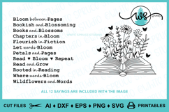 Floral Book SVG PNG Bundle Reading Book Quotes Sleeve Design Product Image 2