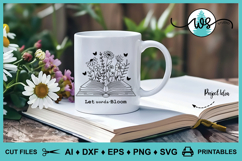 Floral Book SVG PNG Bundle Reading Book Quotes Sleeve Design Product Image 4