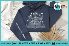 Floral Book SVG PNG Bundle Reading Book Quotes Sleeve Design Product Image 5