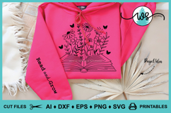 Floral Book SVG PNG Bundle Reading Book Quotes Sleeve Design Product Image 6