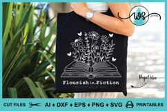 Floral Book SVG PNG Bundle Reading Book Quotes Sleeve Design Product Image 7