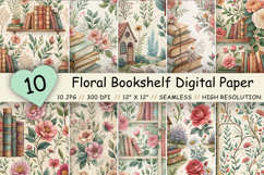 watercolor library,library pattern,book digital paper,floral book art,digital art books