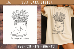 Floral Boots SVG Self-Care Quote