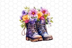 Floral Boots Watercolor Clipart