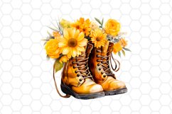 Floral Boots Watercolor Clipart